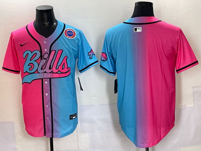Men 2025 Buffalo Bills Blank Blue pink Nike Limited NFL Jersey 003->buffalo bills->NFL Jersey